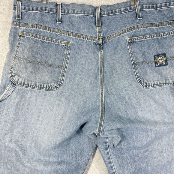 Cinch Blue Label Carpenter Jeans Men 42x36 (Fits 42x35) Relaxed Med Wash Denim - Picture 9 of 15